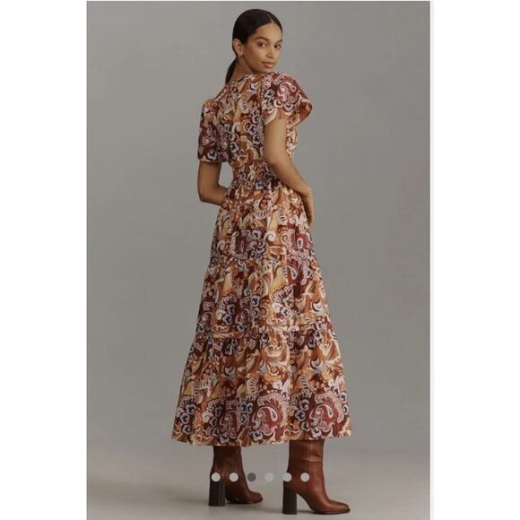 NWT Anthropologie The Somerset Maxi Dress Size XL Bronze Floral #NC504 - Picture 3 of 10